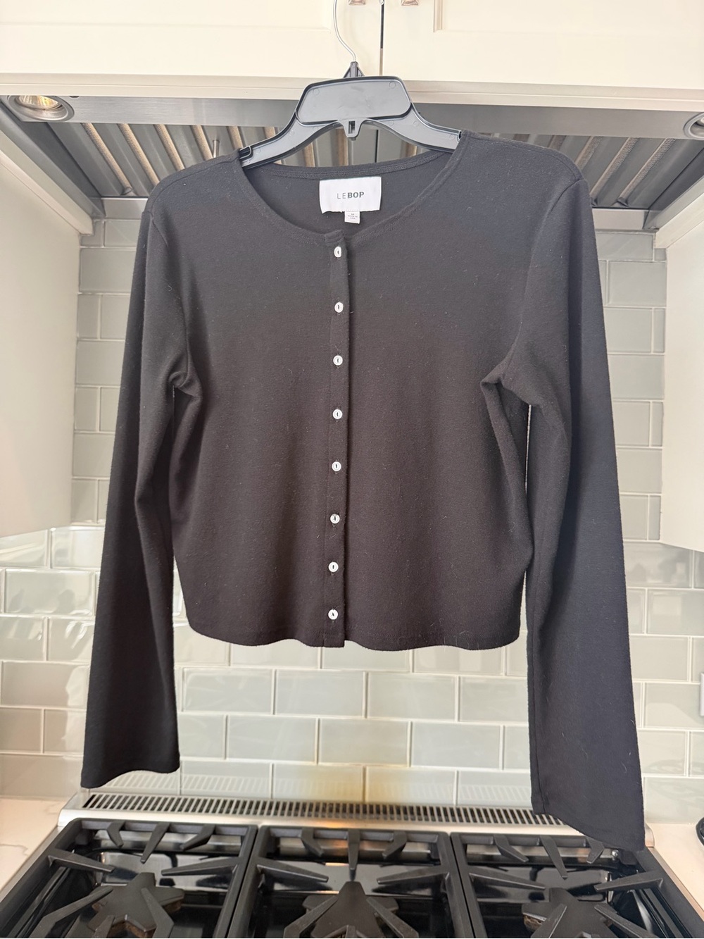 Le Bop Black Long-Sleeve Button Cardigan